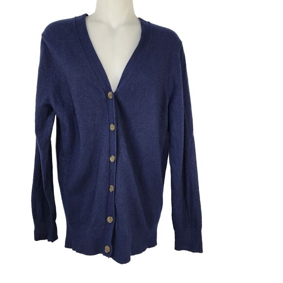 J. Crew Womens Cardigan Sweater Small V Neck Blue Wool Blend Lightweight F4721 - Picture 1 of 9